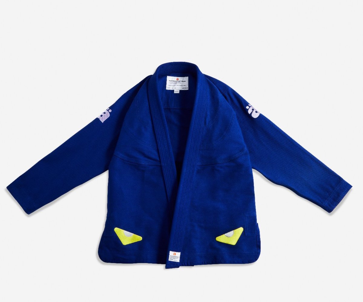 blue AbyVHTS "GLARE" Jacket is made with 450 GSM pearl weave Pants is made with 10 oz cotton twill Unique eyes embroidery design on the Jacket vhts europe