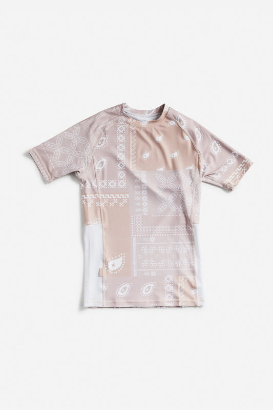 PAISLEY 8 BIT SHORT SLEEVES RASH GUARD "PINK"