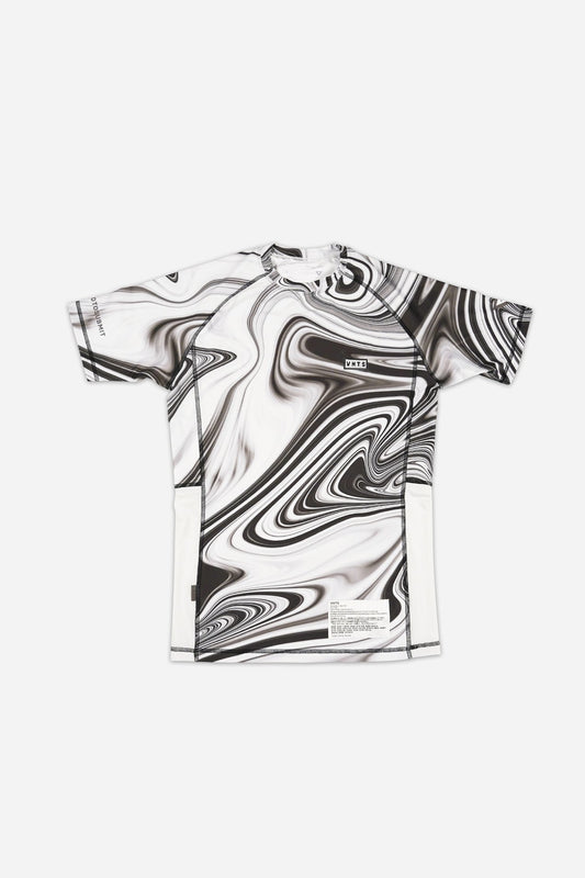 Spring/ Summer 2022 special edition Short sleeves rash guard “Marble” White